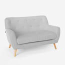 Divano 2 Posti 125x83x82 cm in Tessuto Grigio