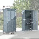 Armadio da Esterno 85x54x170 cm Capanno per Attrezzi con 2 Scaffali in Legno di Abete Grigio      