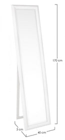 Specchio Sanzio con Cornice Bianca 40x170 in Legno