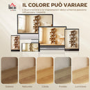 Libreria Scaffale a 5 Livelli a S  80x24x200 cm con 15 Ripiani in Legno Color Rovere      