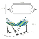 Amaca da Giardino 270x100x94 cm con Supporto in Acciaio Multicolor