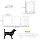 Cancelletto di Sicurezza Pieghevole per Animali Domestici 154,5x29,5x61 cm in Legno e MDF Bianco