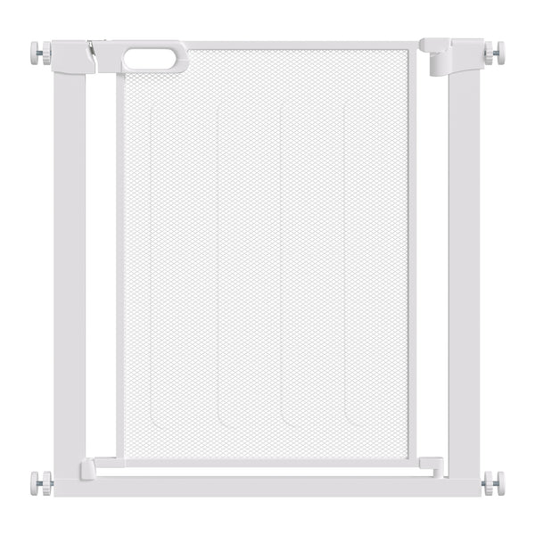 Cancellino per Cani Regolabile 75-82x76 cm con Chiusura Automatica in Acciaio e ABS Bianco online