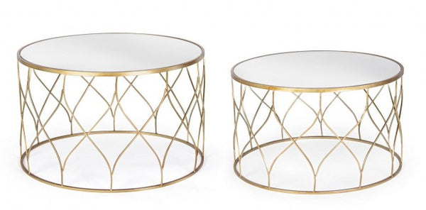 Set 2 Tavolino Elenor Tondo J17 in Metallo