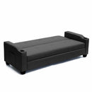 Divano Letto 205x84x89 cmin Similpelle Nero