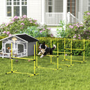 Set 4 Ostacoli Agility Dog per Addestramento Cani ad Altezza Regolabile con Borsa da Trasporto Giallo      