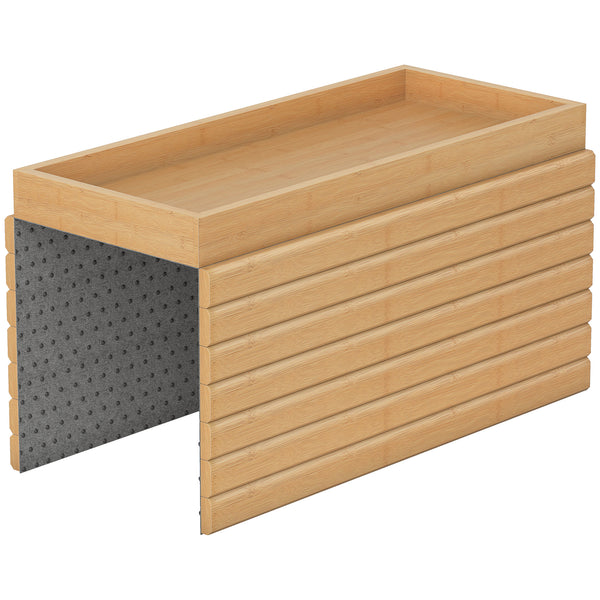 Vassoio da Divano per Bracciolo Struttura Flessibile a Doghe in Legno di Bambù Colore Legno prezzo