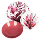 Servizio Piatti 18 Pezzi in Porcellana e Gres VdE Tivoli 1996 Les Serres Rouge