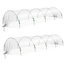 Telo di Copertura Piante a Rete con Archetti Flessibili e Clip di Fissaggio in PP e Fibra di Vetro Bianco