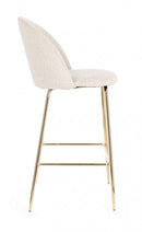 Set 2 Sgabelli 51x55x105 cm Carry in Bouclè Oro e Avorio