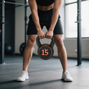 Set Kettlebell Palestra 2,2- 4,5-6,8 kg con Base e Supporto in Plastica Nero      