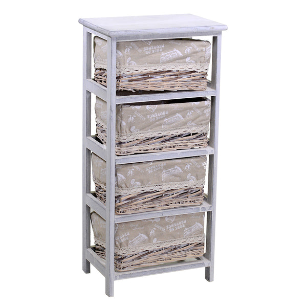 online Kommode mit 4 Schubladen aus Holz 40x28x85cm Adami Federica