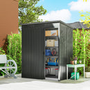 Casetta da Giardino 159x106x181 cm con Prese d'Aria e Porta Scorrevole in Metallo Grigio Scuro      