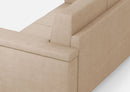 Divano Angolare 6 Posti 286x246x85 cm Marrak in Tessuto Beige