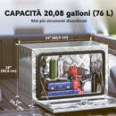 Cassetta degli Attrezzi Box Portautensili 60,9x35,5x40,6cm in Alluminio Argento      