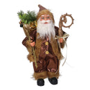 Babbo natale in tessuto oro e marrone cm xh45