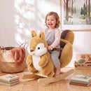 Dondolo per Bambini 1-3 Anni 60x37x58 cm a Scoiattolo con Suoni e Cintura di Sicurezza in Peluche Marrone      