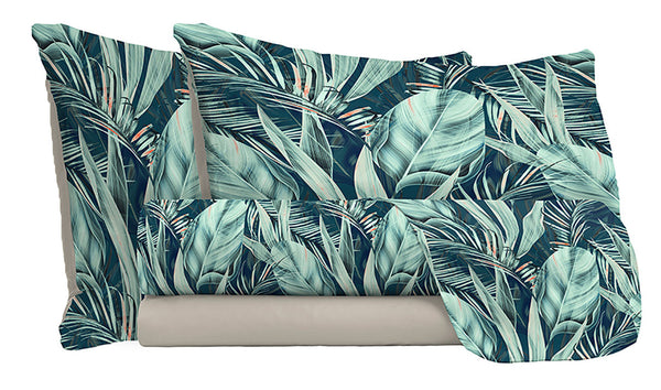 Set aus Oberlaken und Kissenbezügen aus tropischer Mikrofaser in verschiedenen Größen prezzo