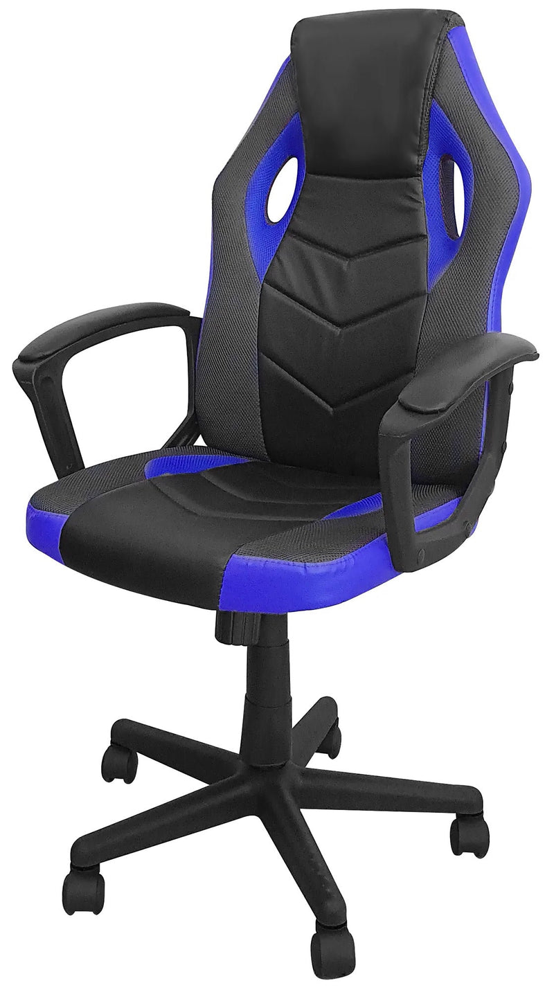 Sedia da Gaming 54x62x104/112 cm in Similpelle Nera e Blu