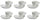 Set mit 6 Kaffeetassen mit Untertassen aus Kaleidos Aluxina Vesuvio Allluminic Porcelain White