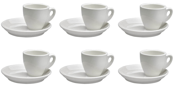 Set mit 6 Kaffeetassen mit Untertassen aus Kaleidos Aluxina Vesuvio Allluminic Porcelain White acquista
