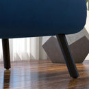 Poltrona Letto Singolo Reclinabile con Cuscino Sfoderabile in Tessuto Effetto Lino Blu  