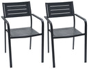 Set 2 Sedie da Giardino 54x58x84 cm in Acciaio con Braccioli RD Italia Dorio Antracite