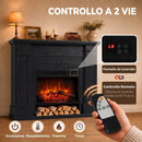 Camino Elettrico da Terra o Incasso 117x30x100 cm con Cornice e Ripiano per TV 55" 1800 W Effetto Fiamma 3D e Timer Nero      