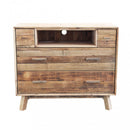 Cassettiera Nelson 110x48x92 h cm in Pino riciclato Marrone