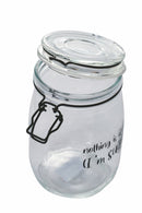 Barattolo con Scritta Ø10,8x17,3 cm in Vetro con Chiusura in Metallo VdE Tivoli 1996