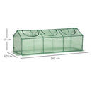 Mini Serra da Giardino con 3 Finestre 180x60x60 cm Copertura PE Anti-UV Verde