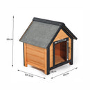 Cuccia per Cani da Esterno con Tetto Spiovente in Legno di Abete Impermeabile 56x60.5x66 cm 