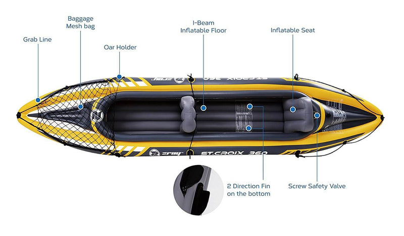 Kayak Gonfiabile Biposto 350x78x52cm ZRAY St.Croix