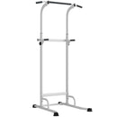 Stazione Fitness con Barre per Dip e Trazioni Altezza Regolabile 176,5-227 cm e Capacità 120 kg Bianco      
