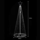 Albero di Natale Luminoso Ø80x220 cm 324 LED RGB con App Smart da Esterno in Metallo Multicolore      