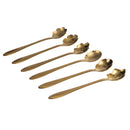 Set di Cucchiaini 6 Pezzi 12,5x2,5x0,5 cm in Acciaio Inox VdE Tivoli 1996 Luxury Foglie Oro