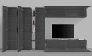 Parete Attrezzata Soggiorno 340x30x180 cm Maruska n°5 Grigio Antracite Opaco 