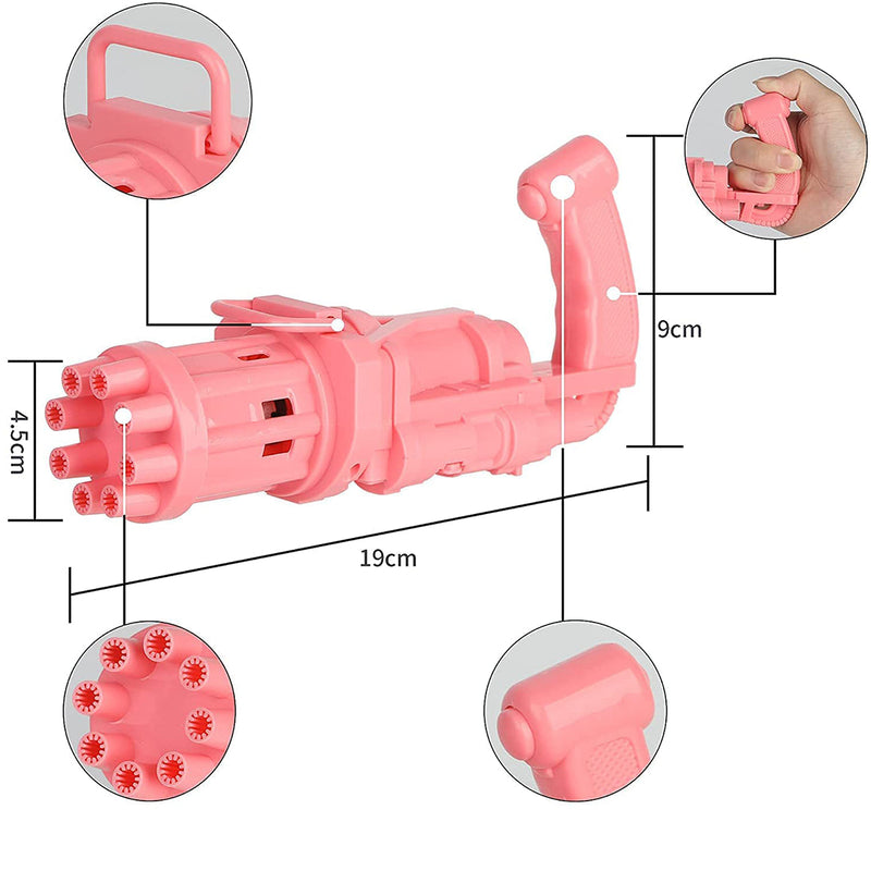 Pistola Bolle di Sapone Automatica Ba Batterie Bubble Gun Rosa