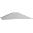 Tetto di Ricambio 4x3 m per Gazebo Anti UV con Presa d'Aria in Poliestere Grigio Chiaro      
