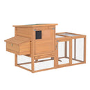 Pollaio Gabbia per Galline da Esterno con Zona di Corsa e Nido in Legno 190x81x103 cm 