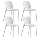 Set 4 Sedie Impilabili 80x45x50 cm in Polipropilene e Fibra di Vetro Wanda Bianco
