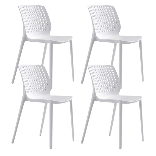 acquista Set mit 4 stapelbaren Stühlen 80 x 45 x 50 cm aus Polypropylen und Fiberglas Wanda White