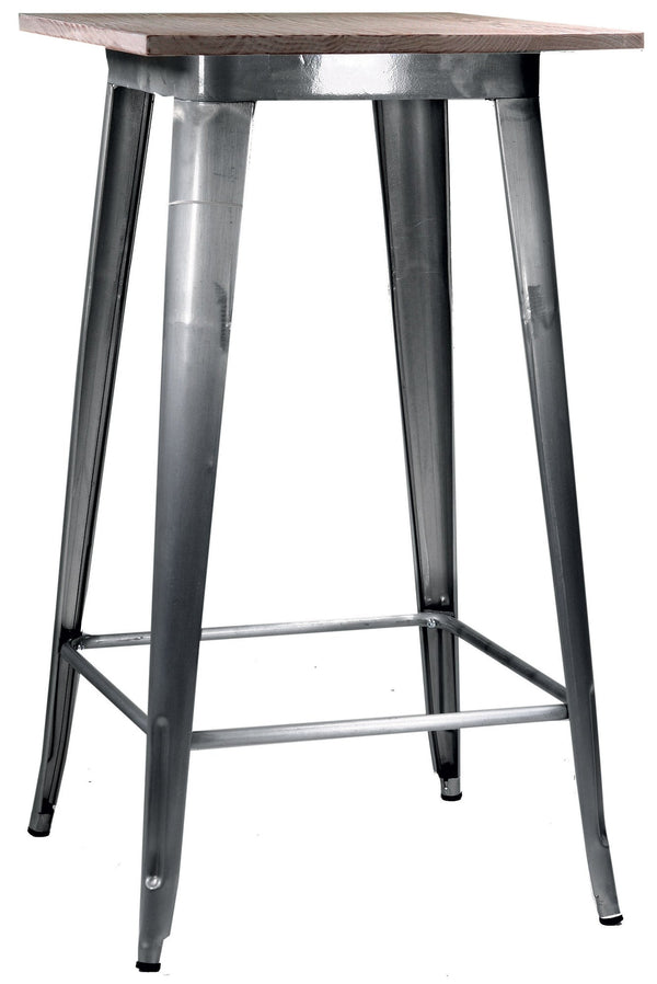 online Bartisch in Metallplatte Holz Adami Bristol Silver