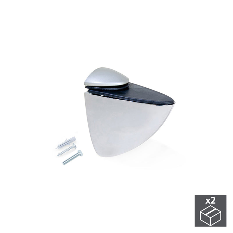 Supporto Mirlo per Mensola in Legno o Vetro 1 Set Verniciato Alluminio Tecnoplastica e Zama Emuca