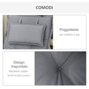 Set 2 Cuscini per Poltrona da Giardino  50x129x9 cm  in Poliestere Grigio Scuro