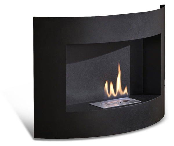 Bioethanol Wandkamin 63x15,5x45 cm Mattschwarz prezzo