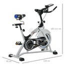 Cyclette con Trasmissione Cinghia in Acciaio e ABS Argento e Nero