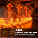 Riscaldatore Sospeso da Esterno 2000 W 42x42x11,5 cm con LED Controllo APP Telecomando e Touch e Timer in Metallo Nero      