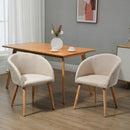 Set di 2 Sedie da Pranzo Stile Scandinavo 55x56x74 cm Imbottite in Tessuto Beige      