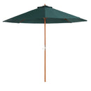Ombrellone da Giardino Ø2,7 m Palo Ø38 mm in Legno di Pioppo Verde